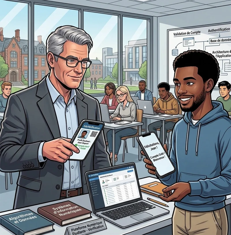 Illustration création de compte étudiant — DiploPass